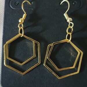 Layered Hexagon Dangle Earrings